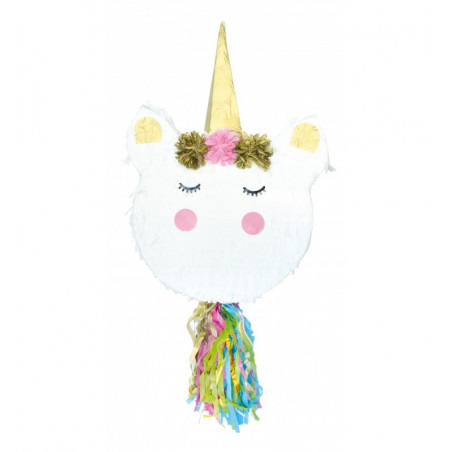 Décoration de fête d'anniversaire Piñata tête de licorne