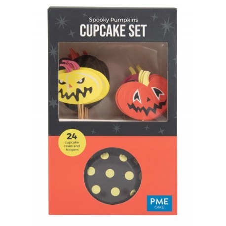 24 Caissettes à cupcakes et toppers "Halloween"