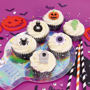 6 décors en sucre pour décoration de cupcakes "Halloween"