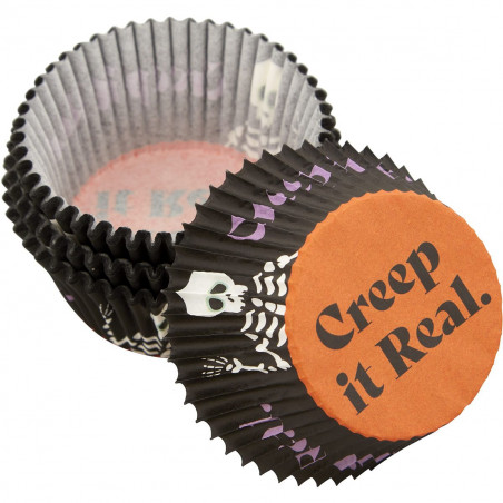 75 caissettes pour cupcakes Halloween "Creep it real"