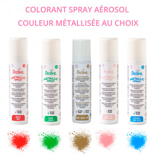 Colorant alimentaire métallisé en spray 75 ml - Couleur au choix