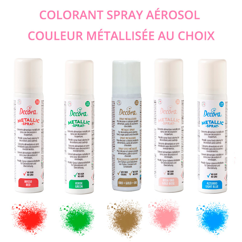 Colorant alimentaire métallisé en spray 75 ml