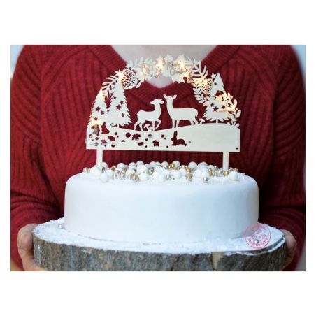 Cake topper à led pour gâteau 15 x 17 cm - "Forêt enchantée" Scrapcooking