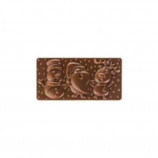 Moule 3 tablettes de chocolat "Xmas Friends" -  27,5 x 17,5 cm - Pavoni