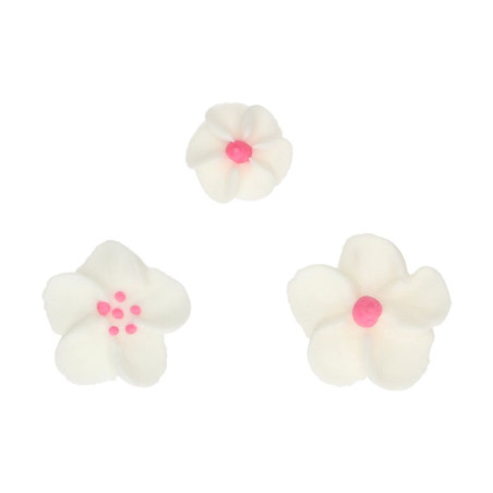 32 décors en sucre fleurs blanches "blossom"