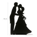 Cake Topper noir "Couple qui s'embrasse" - 135 x 190 x 150 mm