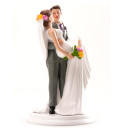 Figurine sur socle pour décoration de wedding cake - H20 cm