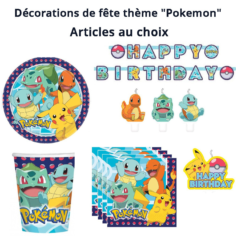 Pokémon - Forfait fête - Décoration - Anniversaire - Fête d