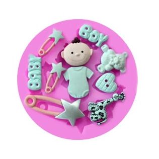 Moule silicone pour décoration de gâteau - Baby Shower Boy