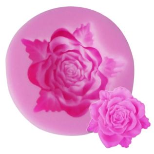 Moule silicone pour décoration de gâteau - Rose avec calice 3D de 4,2 cm