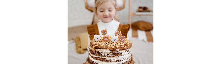 Bougies d'anniversaire thème animaux pour déco de gâteau | Féerie Cake
