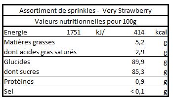 Valeurs nutritionnelles de l'assortiment de sprinkles - Very Strawberry