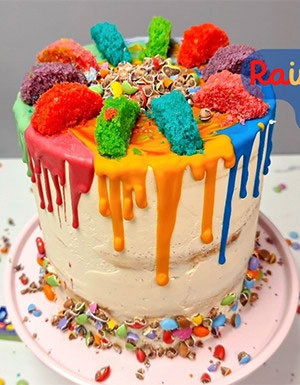 Recette tuto de Piñata Rainbow Cake